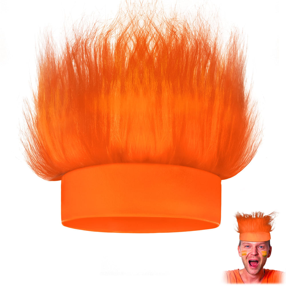 Bande-tête Novelty Place avec cheveux orange peluche, idéale pour cosplay.