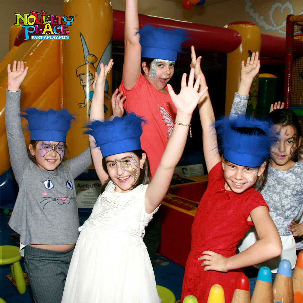 Bandeau bleu poilu porté lors d’un match ou fête – polyvalent.
