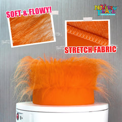 Accessoire de cosplay orange cheveux fous, prêt pour fêtes et performances.
