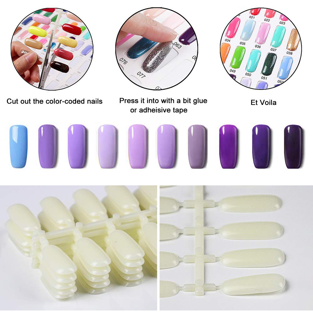 Noverlife 600pcs conseils ongles faux plats – parfait pour l'affichage des couleurs et l'échantillonnage.