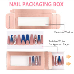 Boîte pour ongles avec fenêtre transparente pour voir le produit