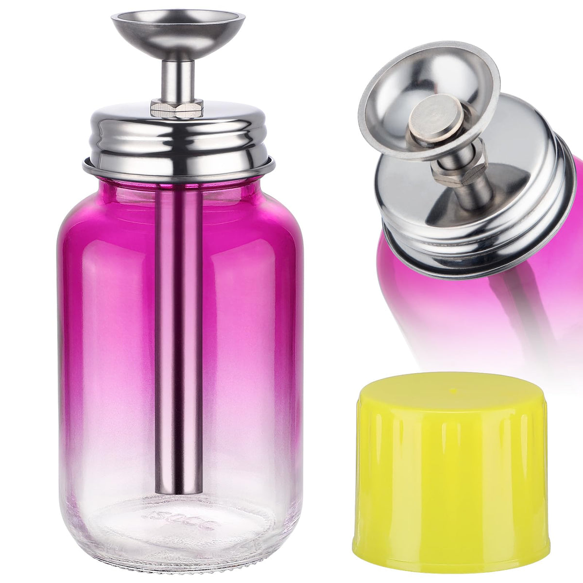 Noverlife bouteille acétone 120 ml avec pompe et dégradé violet, pratique et précis.