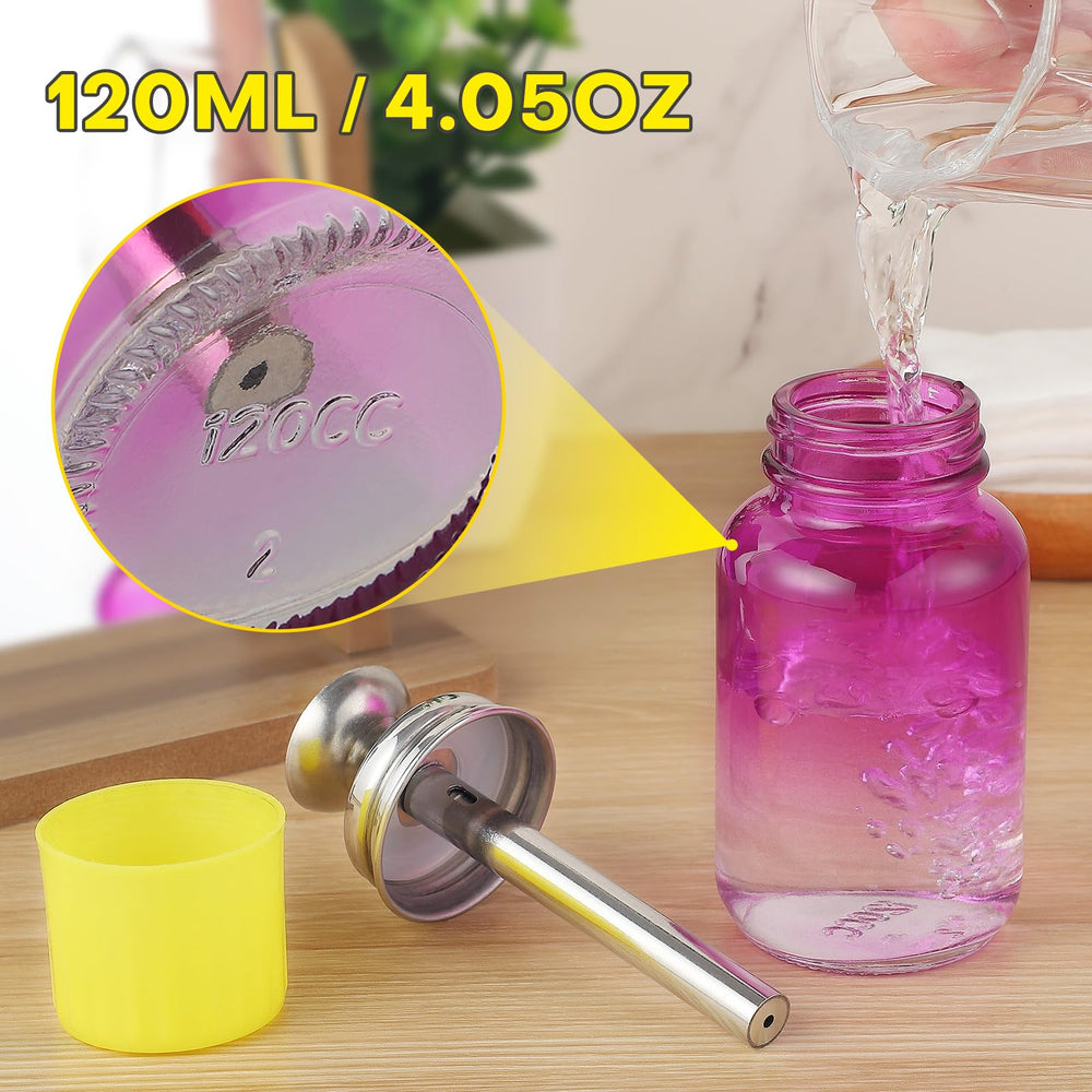 Noverlife couvercle dégradé violet sur bouteille en verre, esthétique et sécurité.