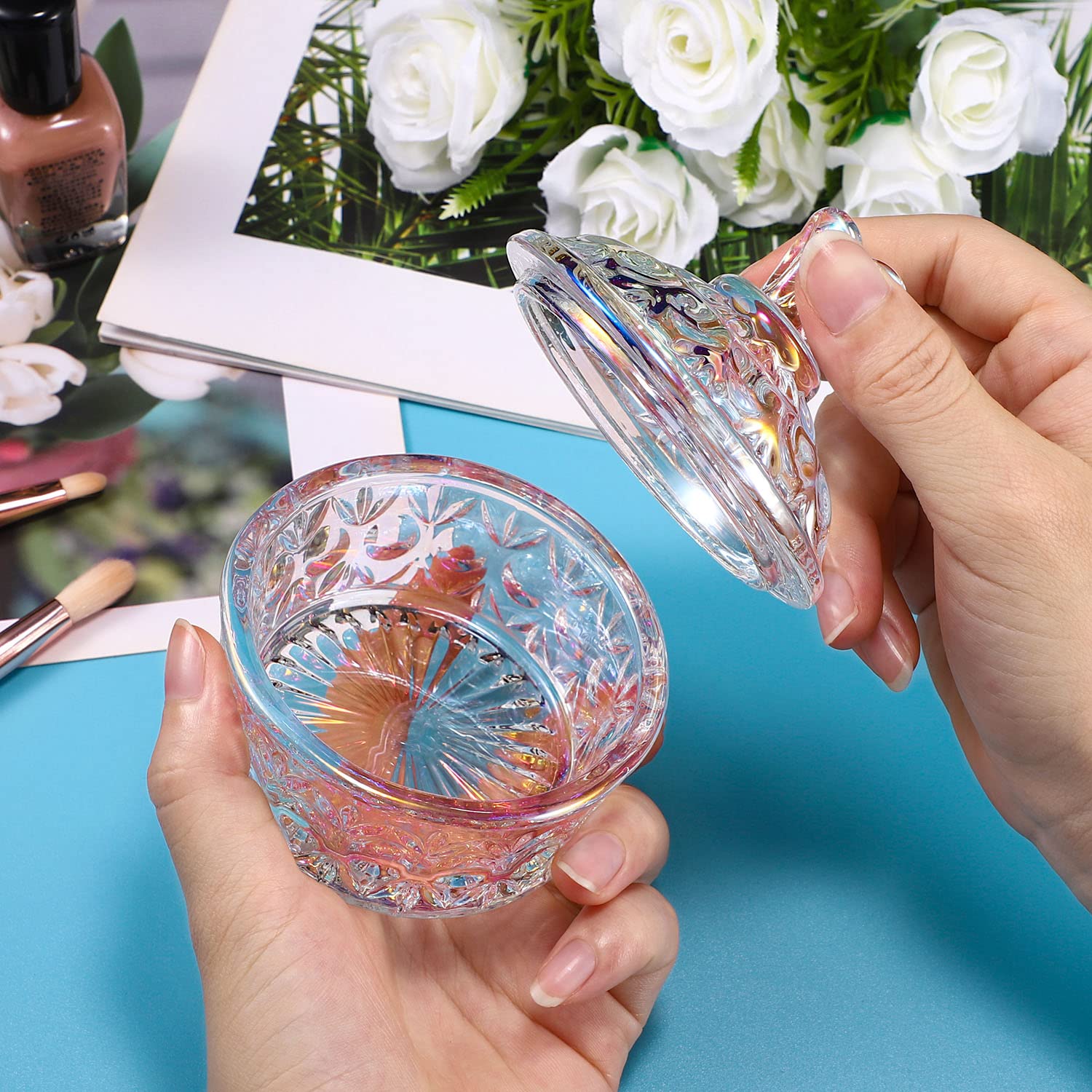Noverlife bol dappen verre, rangement pratique pour bijoux et paillettes.