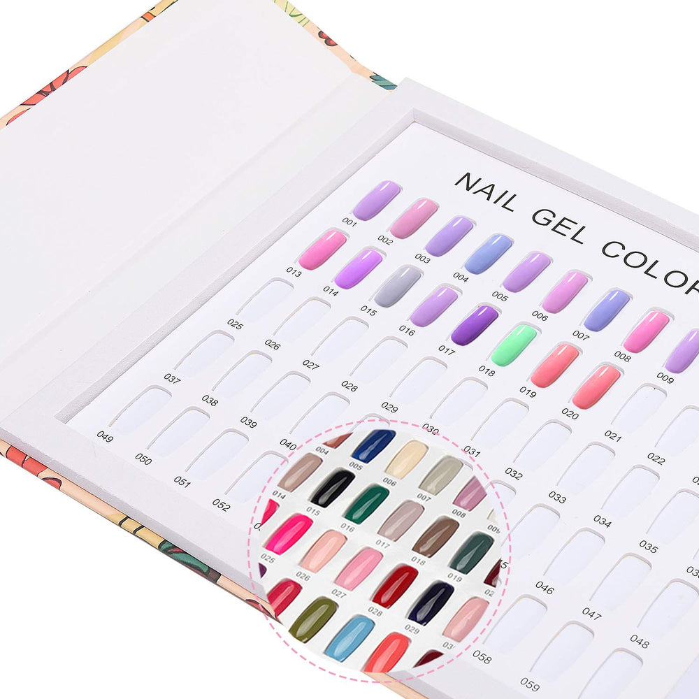 Noverlife échantillons vernis gel sur carton, présentation nette des couleurs