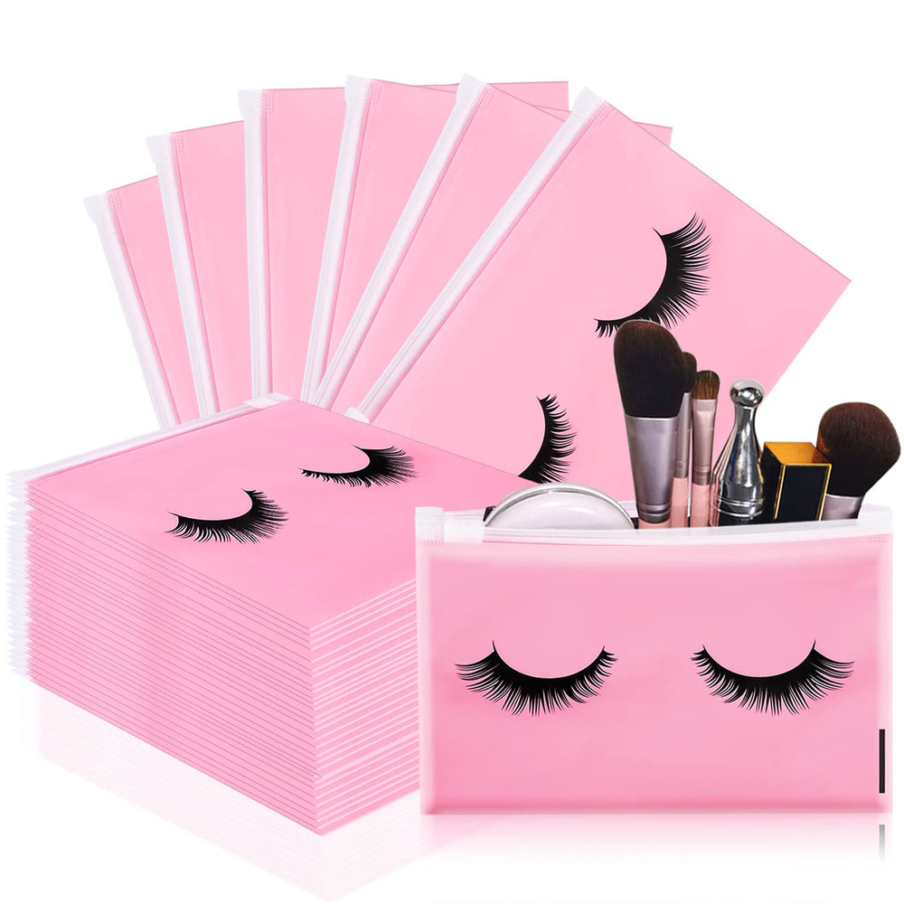 Pochettes soin cils Noverlife imprimées, rangement pratique pour cosmétiques.