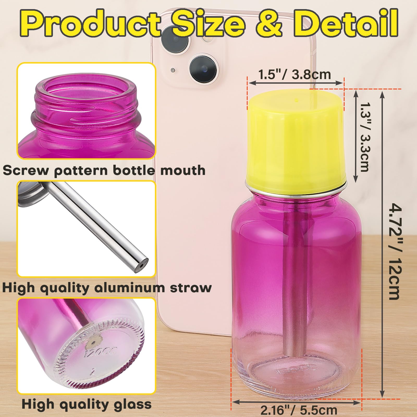Noverlife pompe poussée sur bouteille en verre, dosage contrôlé pour démaquillant.