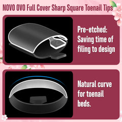 NOVO OVO extensions d'ongles-pieds transparents, pose facile pour tous