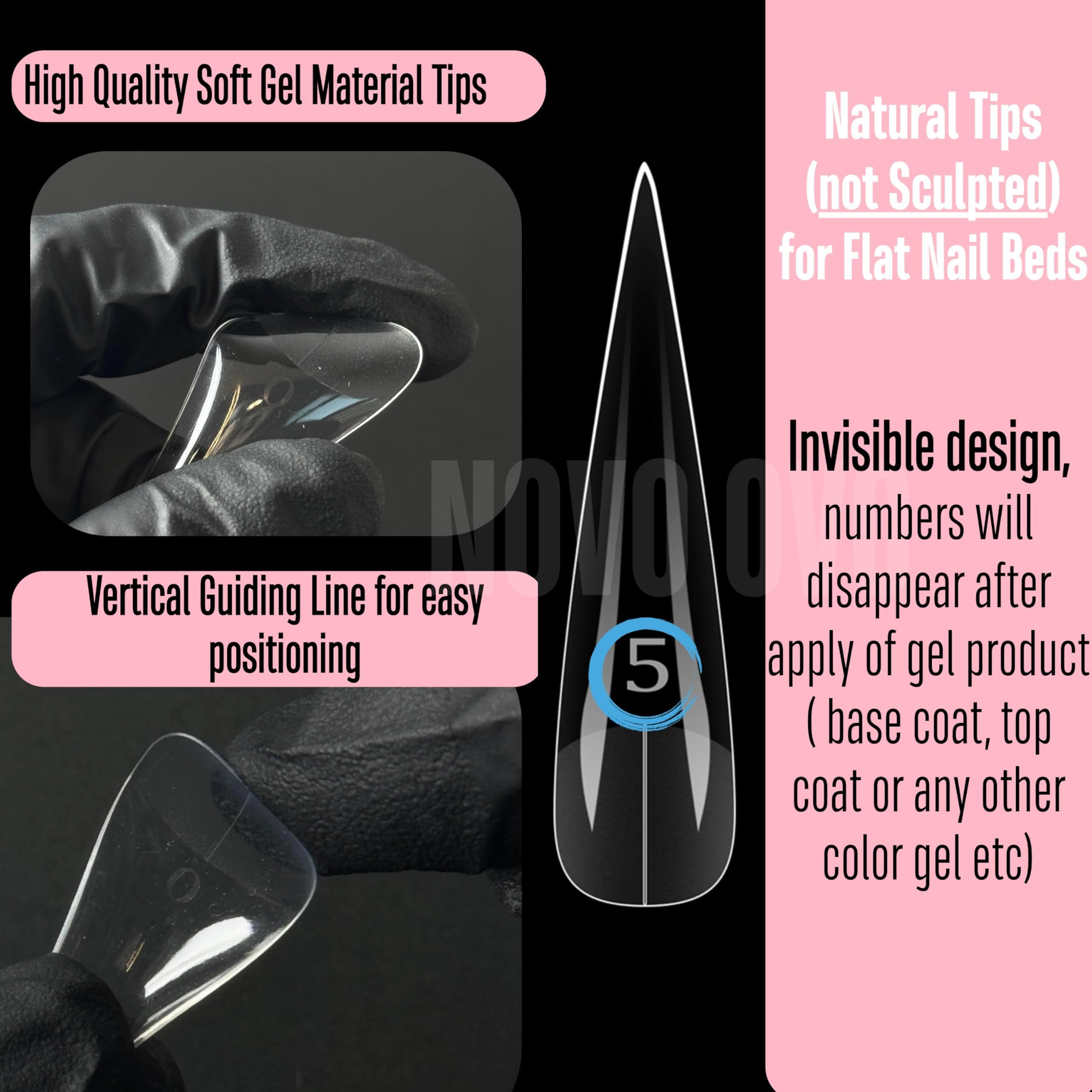 NOVO OVO ongles 12 tailles pour un ajustement précis