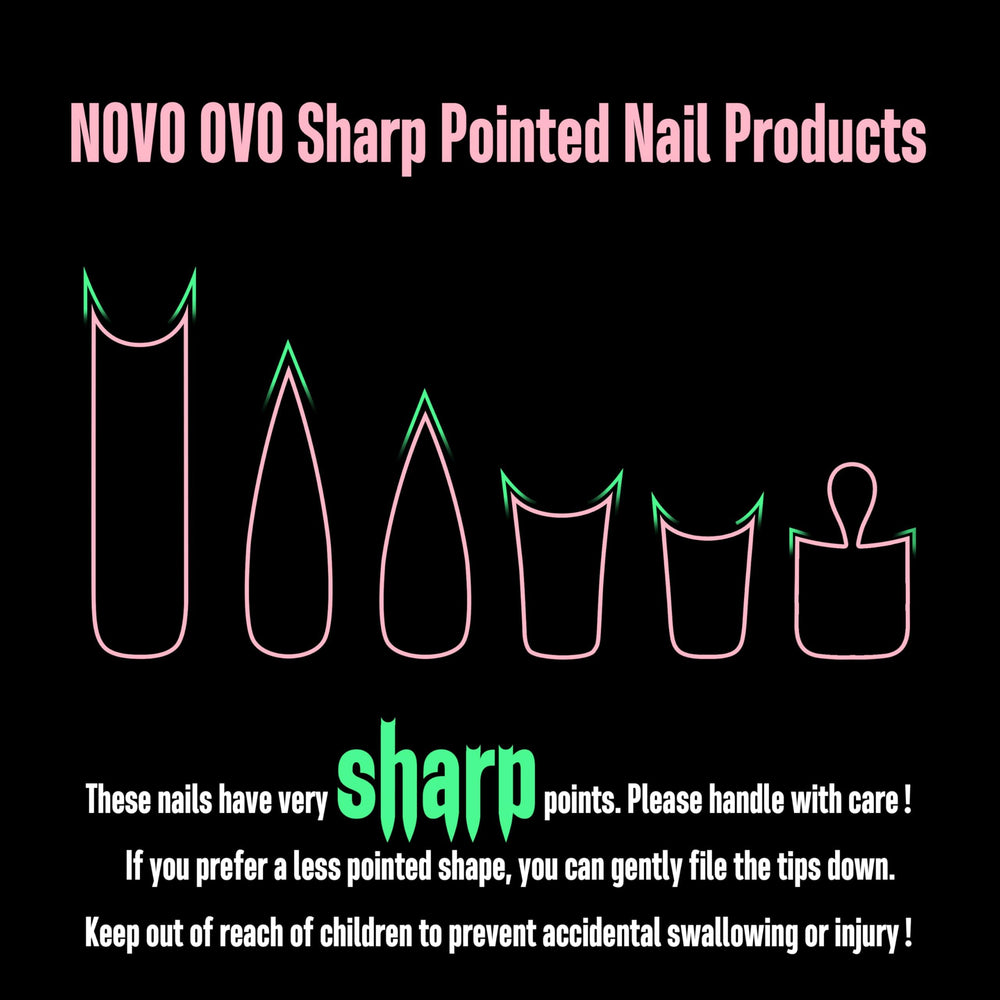 NOVO OVO ongles-tip franc stiletto, Berry Pink, 16 tailles pour un ajustement précis.