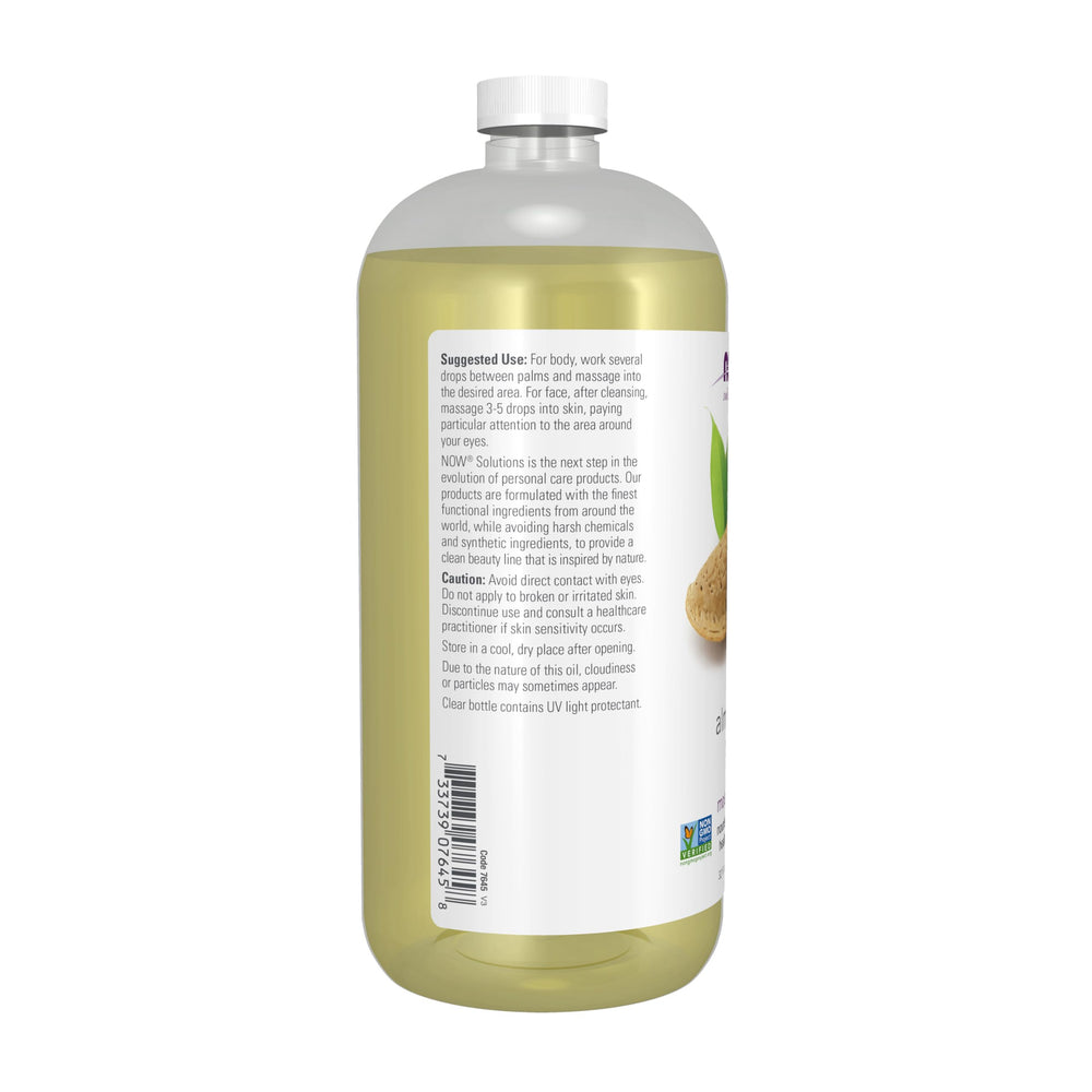 NOW Foods huile d'amande douce emballage PCR recyclable.