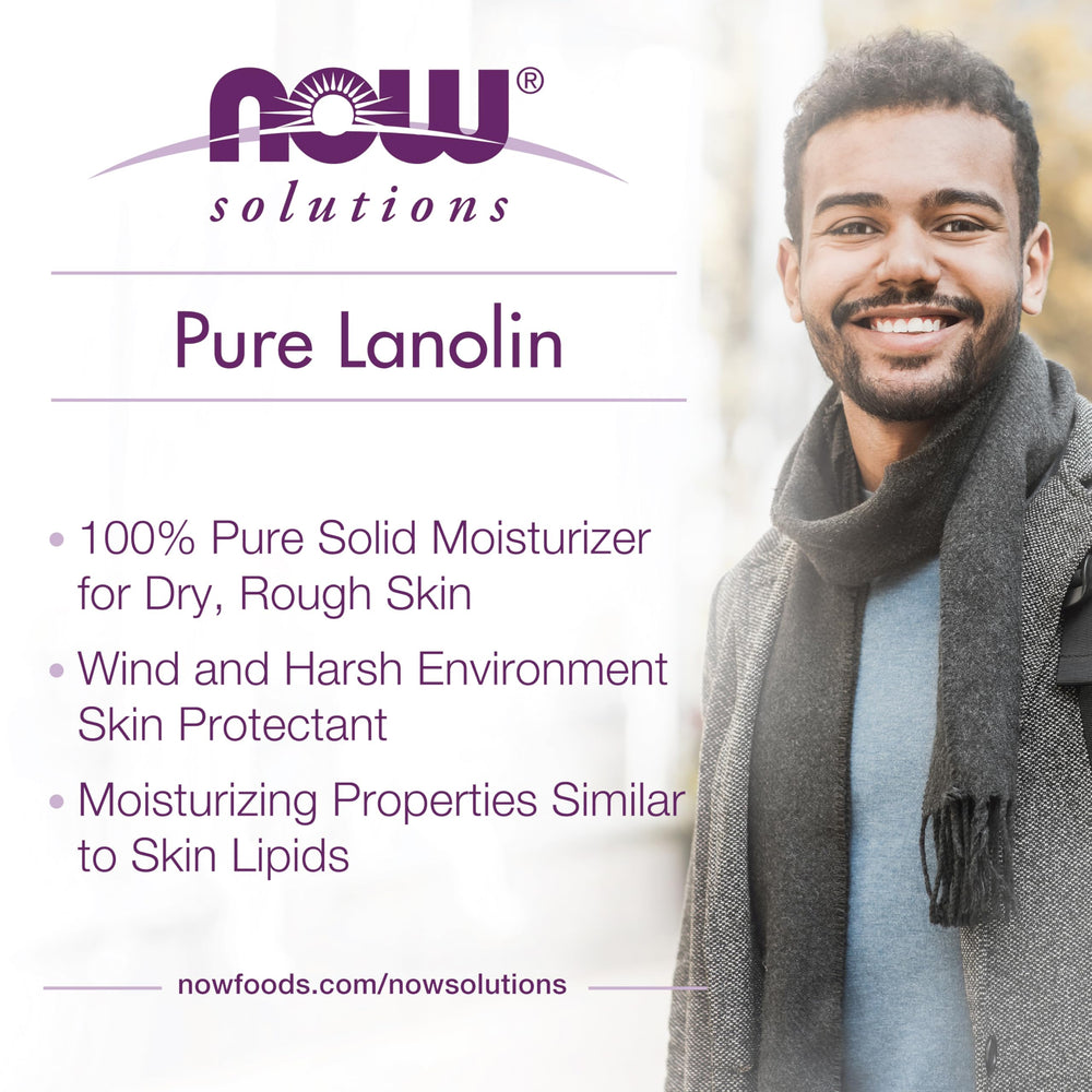 Protection contre les environnements extérieurs grâce à Lanoline Pure NOW Foods.