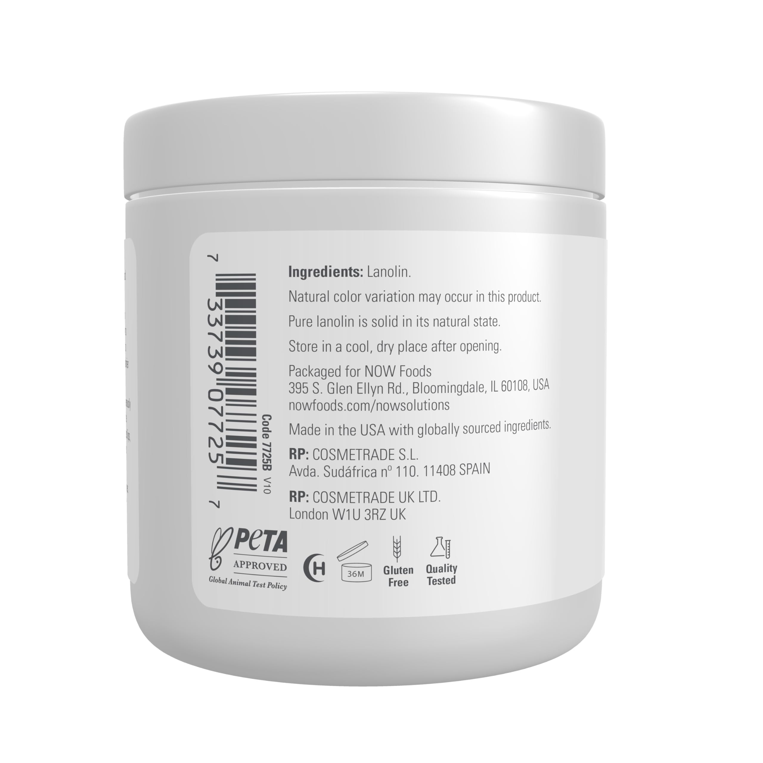 Application facile sur peau sèche avec NOW Foods Lanoline Pure.