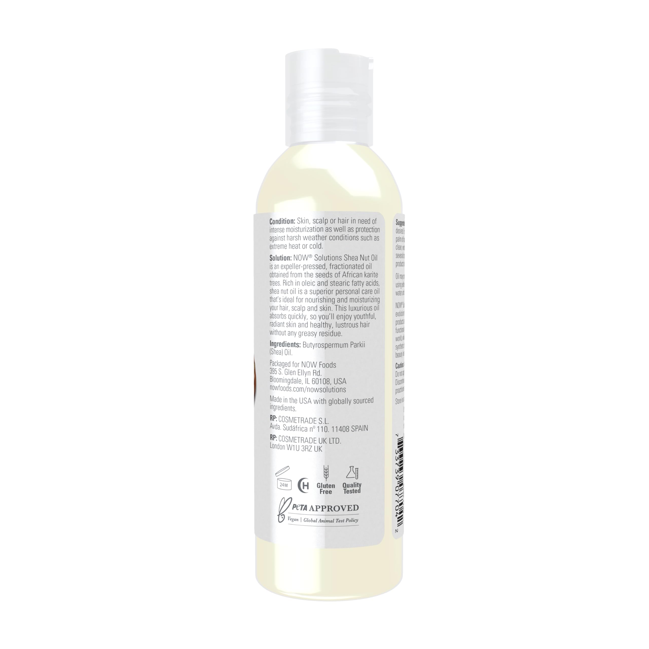 NOW Foods Shea Nut Oil, absorption rapide sur le visage et le cuir chevelu