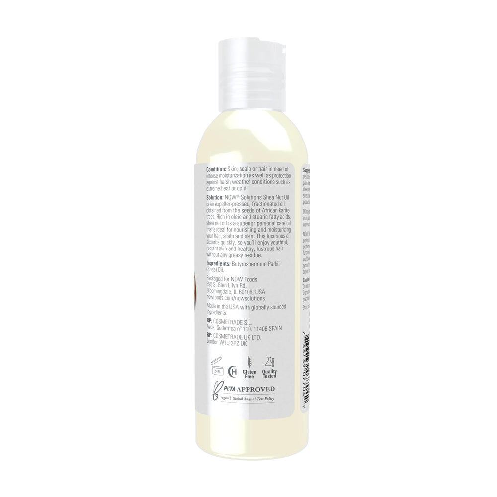NOW Foods Shea Nut Oil, absorption rapide sur le visage et le cuir chevelu