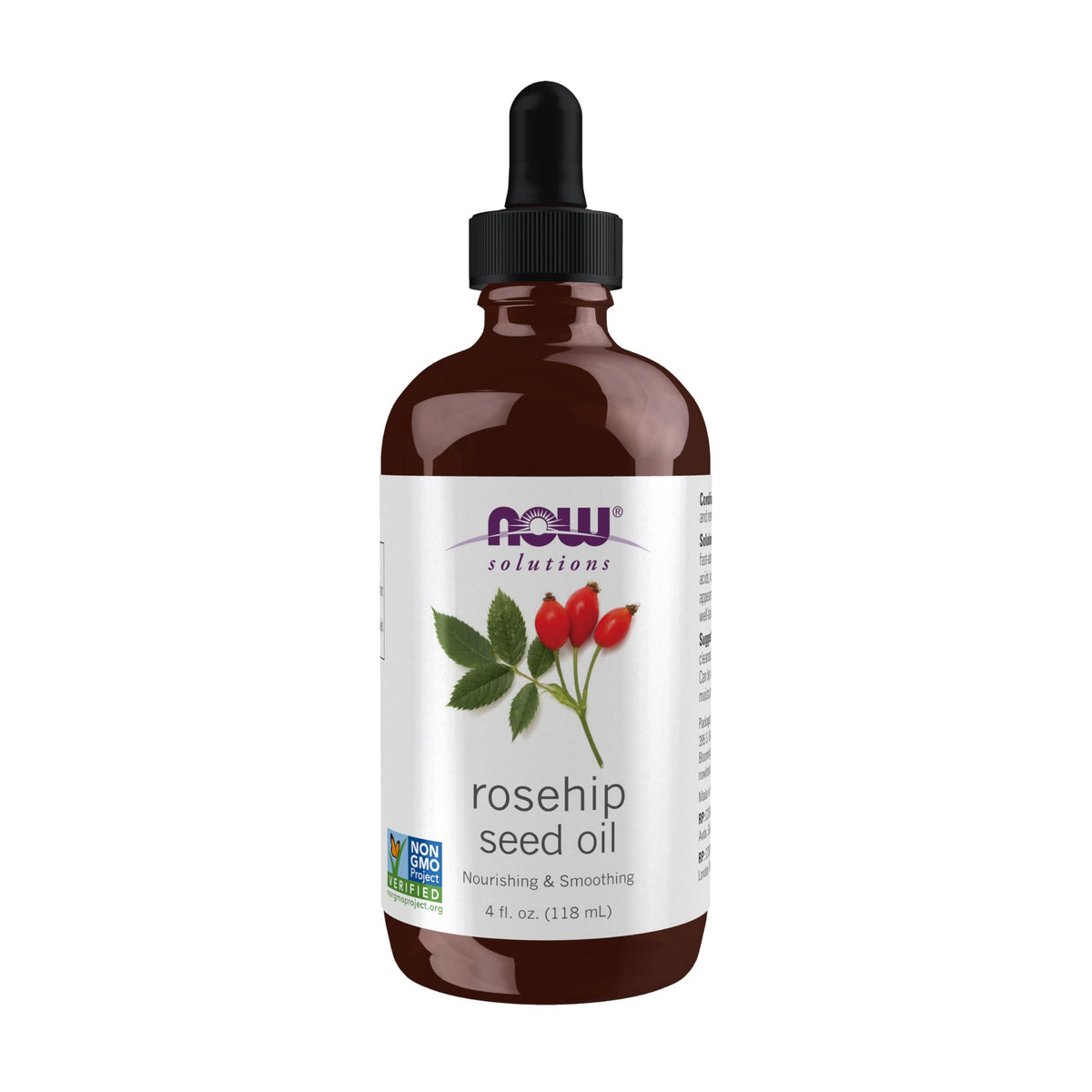 NOW Solutions huile pépins rose musquée, flacon 118 ml, soin nourrissant du visage.