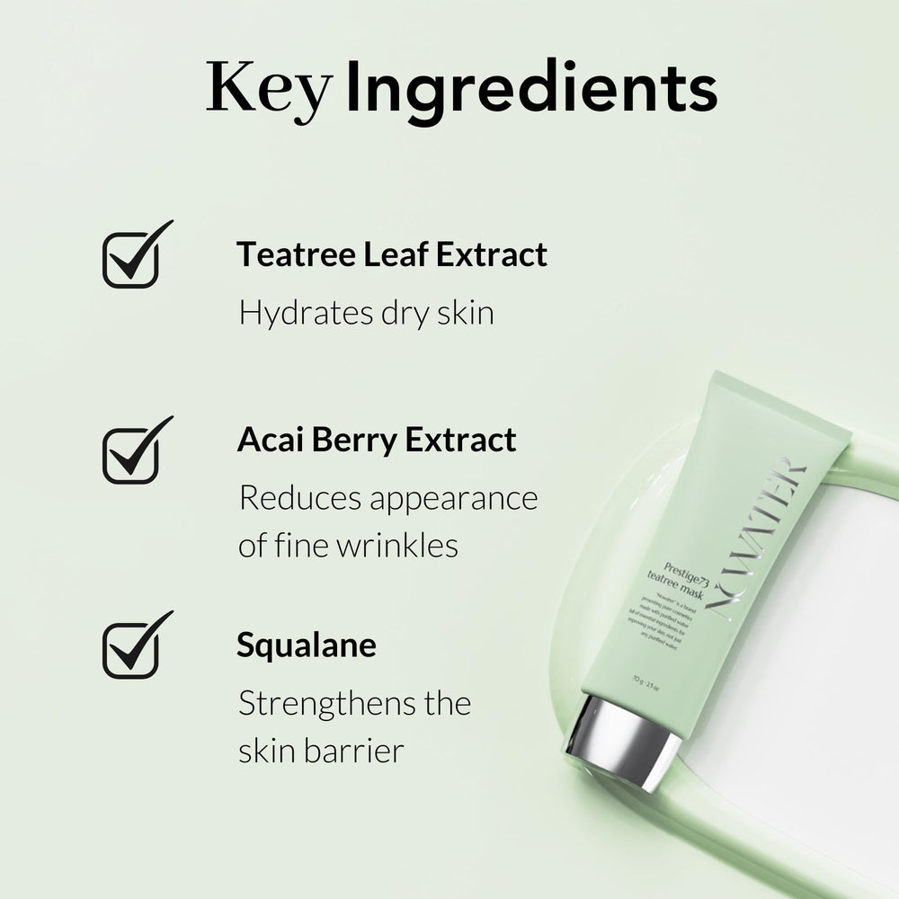 NOWATER application sur le visage : masque enrichi pour sensation de fraîcheur et clarté.