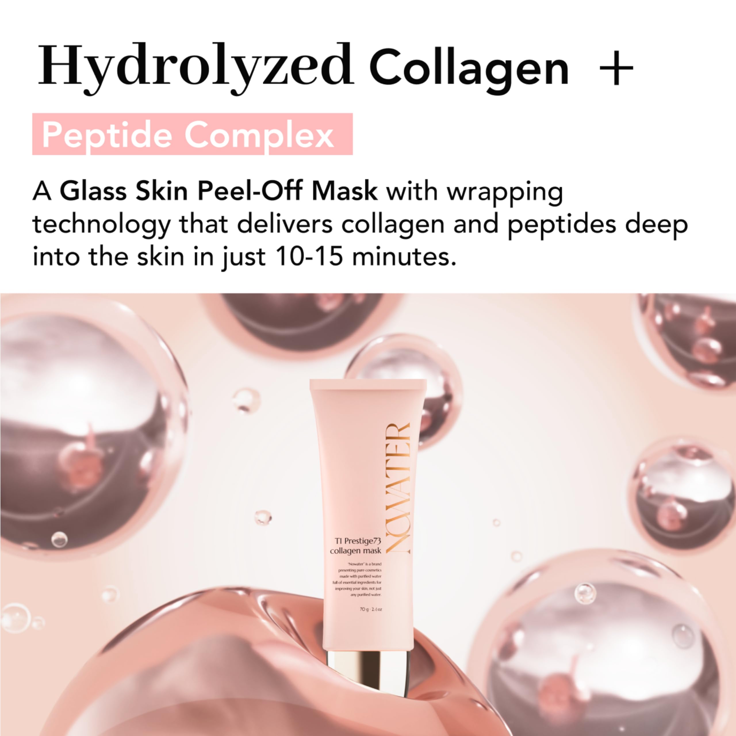 NOWATER Masque enveloppe collagène – détail de la texture et douceur.