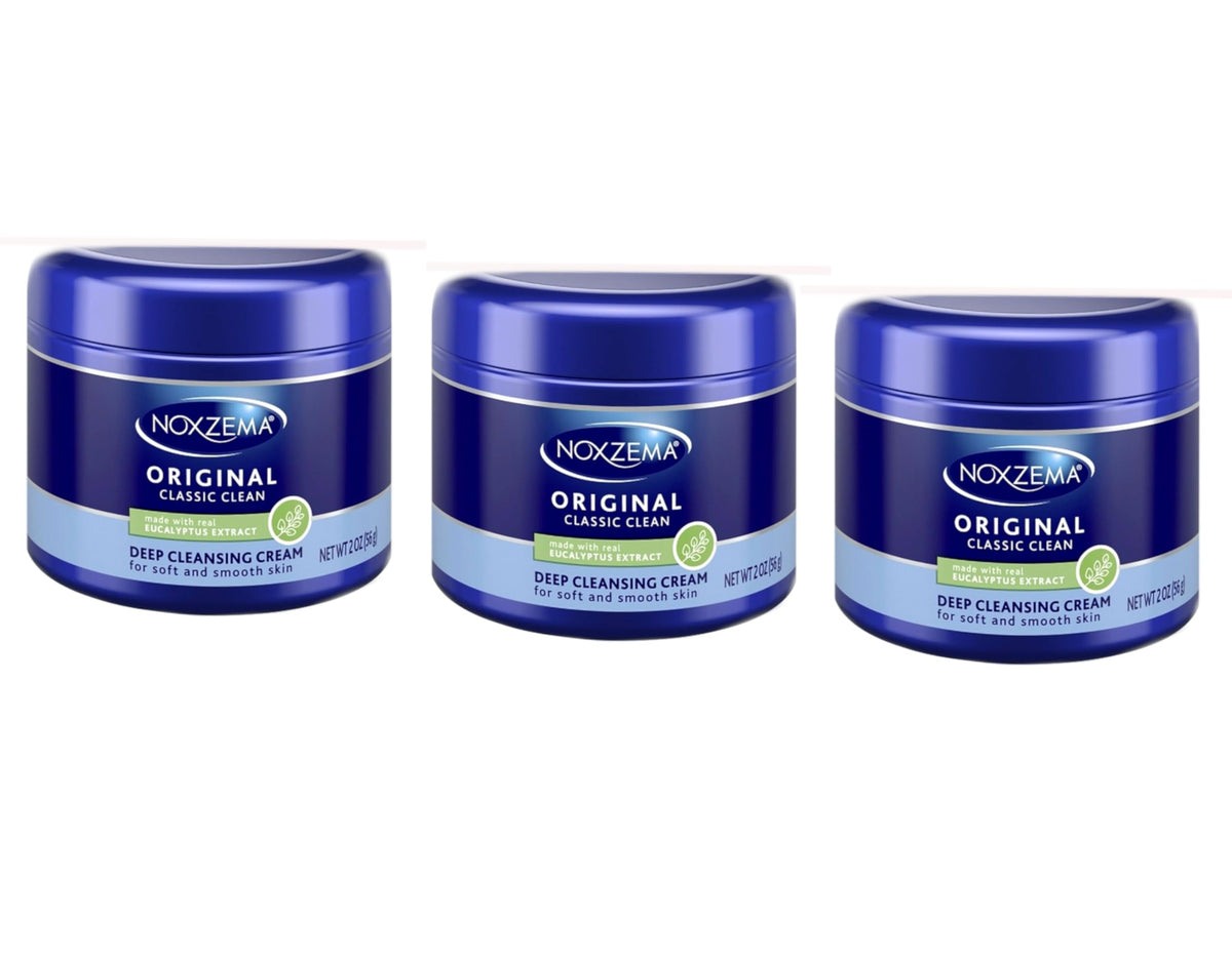 Noxzema Original en pot avec eucalyptus en gros plan, nettoyage rafraîchissant.