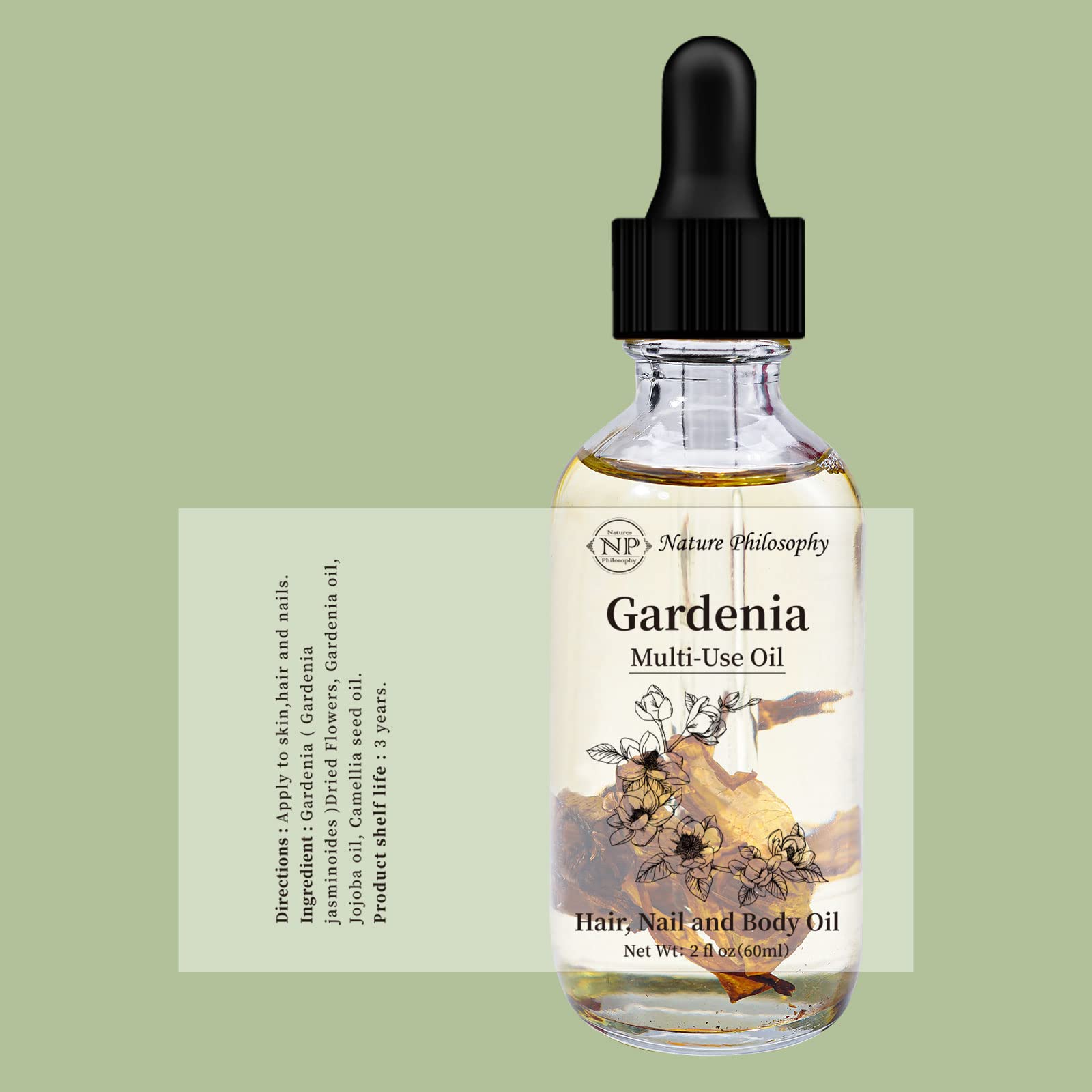 Parfum floral Gardenia, huile NP NATURES PHILOSOPHY, parfum agréable durable.