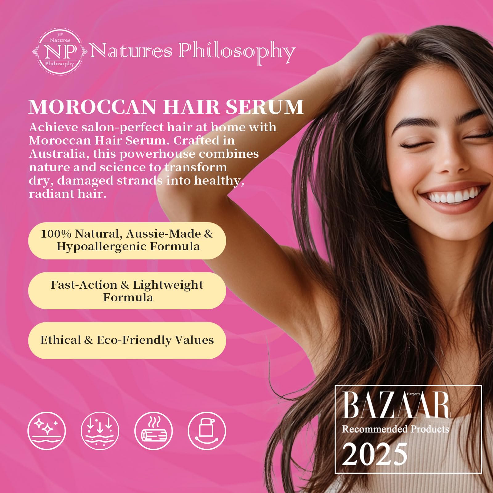 NP NATURES PHILOSOPHY protection chaleur et UV des cheveux.