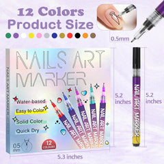 NPYXBR stylo art ongles pointe 0,5 mm pour précision professionnelle