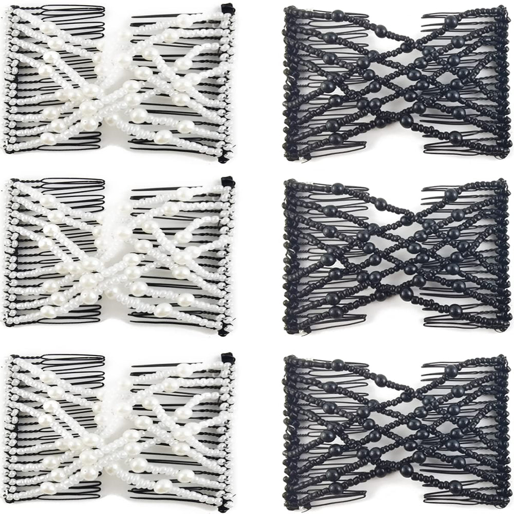 NSBELL pinces-cheveux perles elastiques, ensemble de six, fixation élégante et durable.