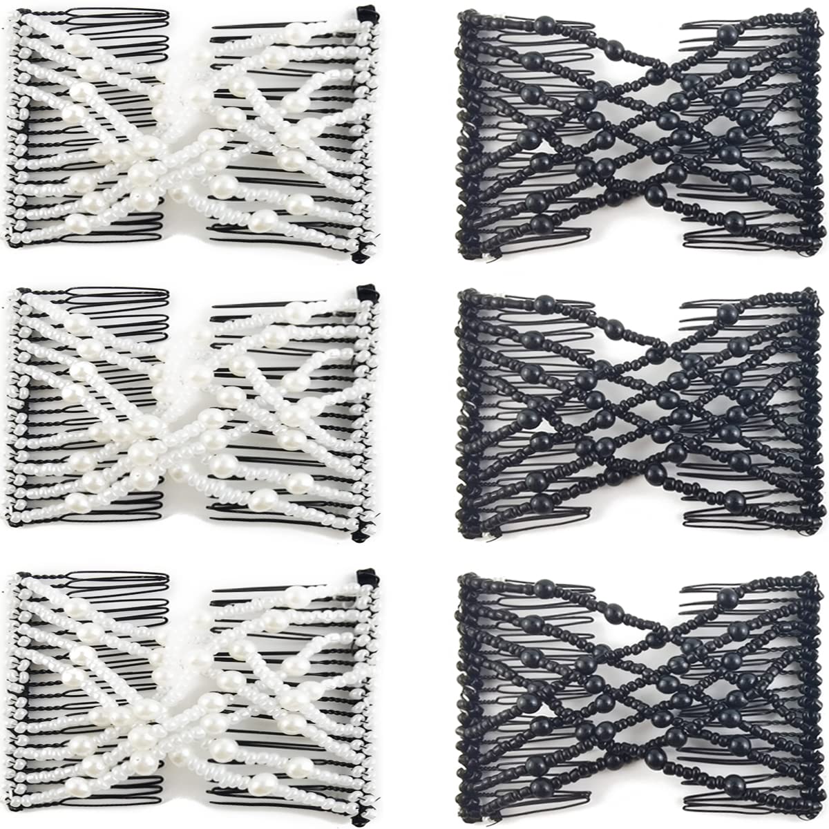 NSBELL pinces-cheveux perles elastiques, ensemble de six, fixation élégante et durable.