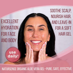 NTRSNS NaturSense Aloe Vera, ingrédients biologiques pour hydratation naturelle.