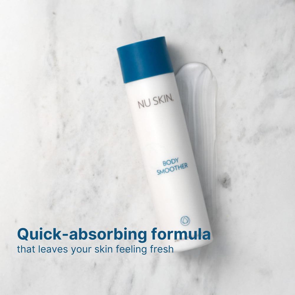Nu Skin Body Smoother, zones sèches comme coudes et genoux ciblées.
