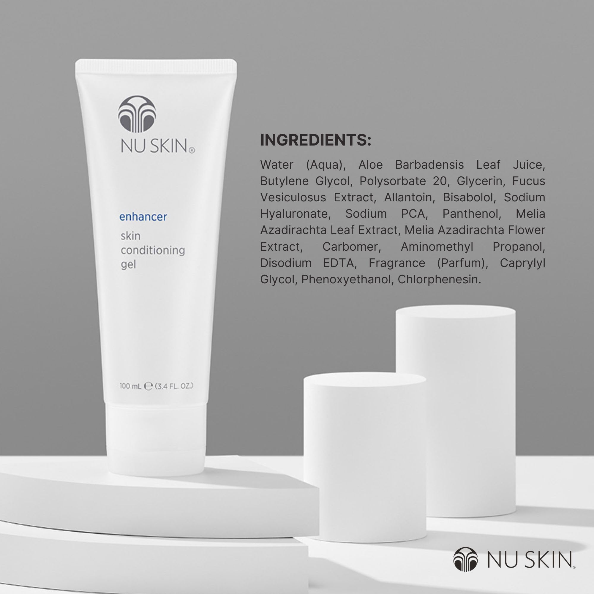 Nu Skin - rituel soin quotidien avec gel hydratant pour une hydratation continue.