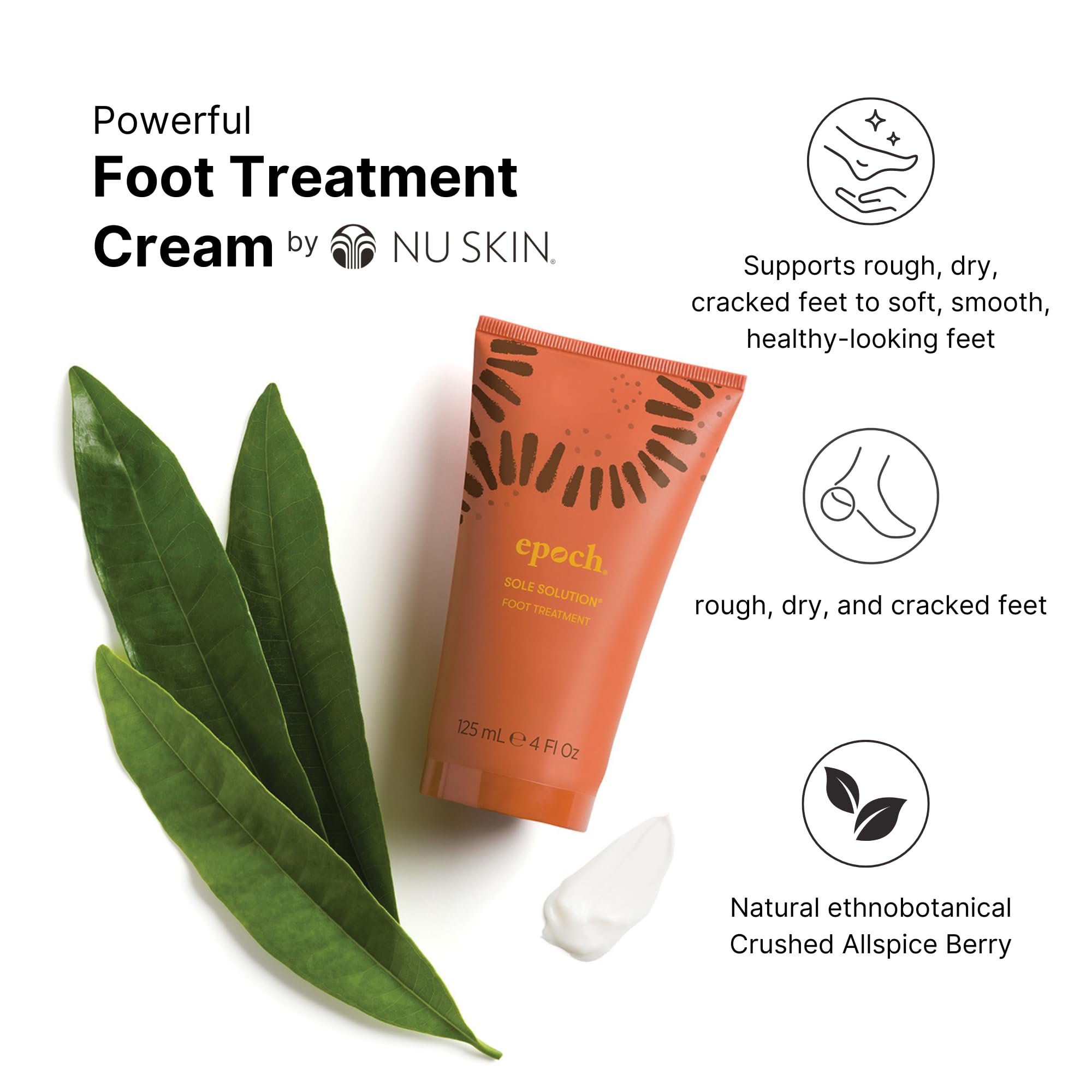 Nu Skin Epoch Sole Solution - crème pieds baobab pour peau plus douce et nourrie.