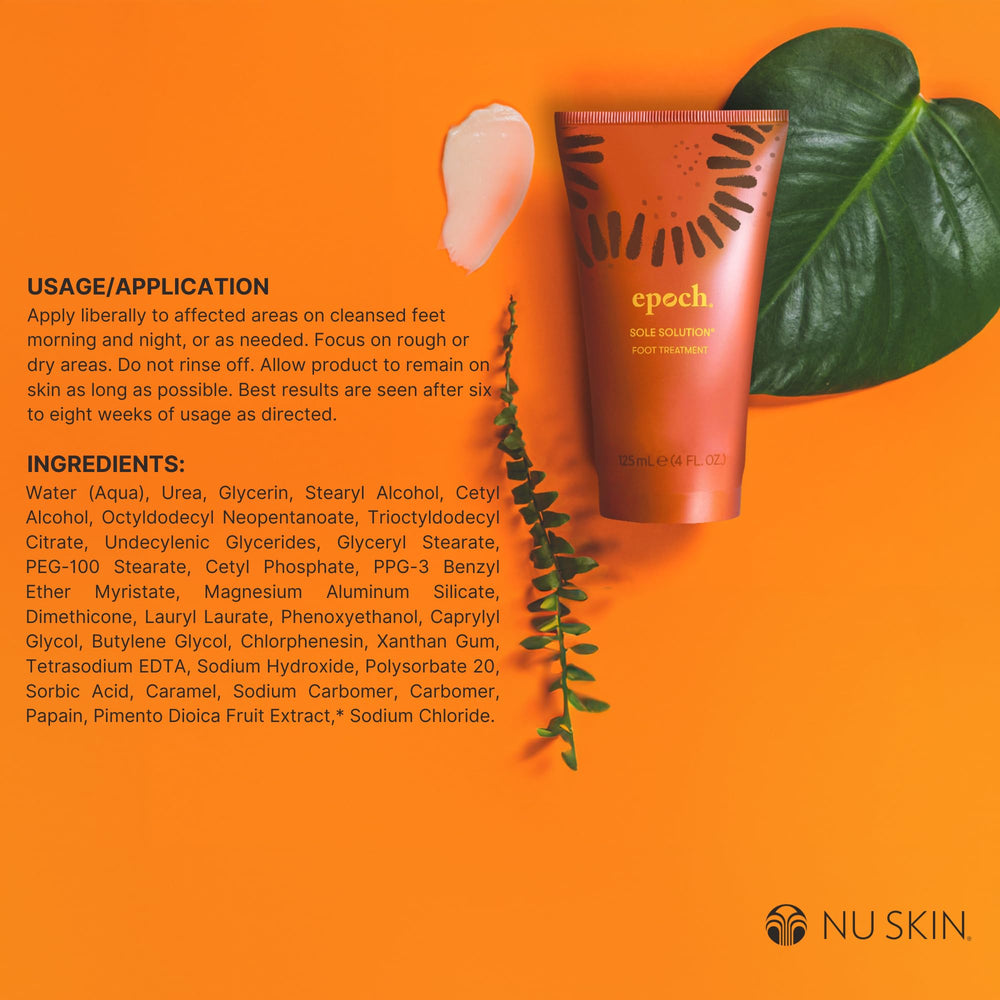 Nu Skin Epoch Sole Solution - crème pieds exfoliante avec urée pour renouveler la peau.