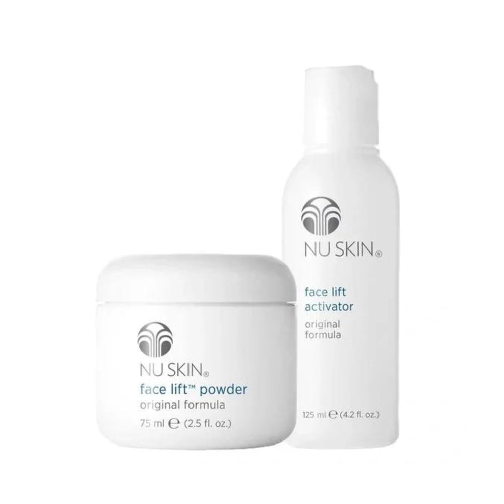 Nu Skin Face Lift avec Activateur, bouteille originale prête pour un redressement rapide du visage.