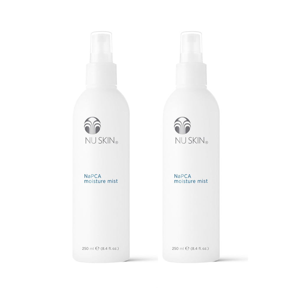 Nu Skin NaPCA Moisture Mist, bouteille idéale pour hydrater le visage quotidiennement.
