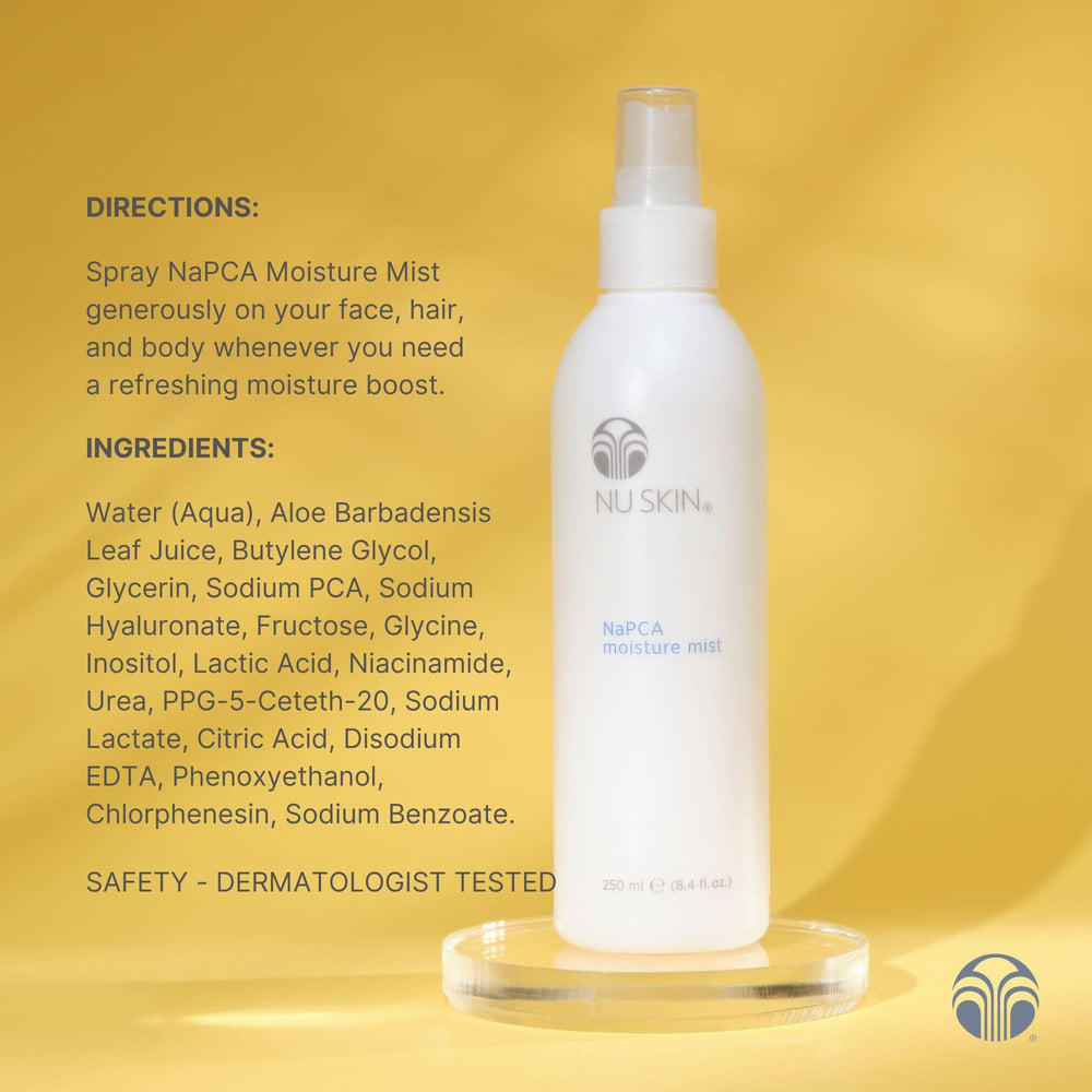Nu Skin NaPCA Moisture Mist, stockage frais pour une fraîcheur prolongée.