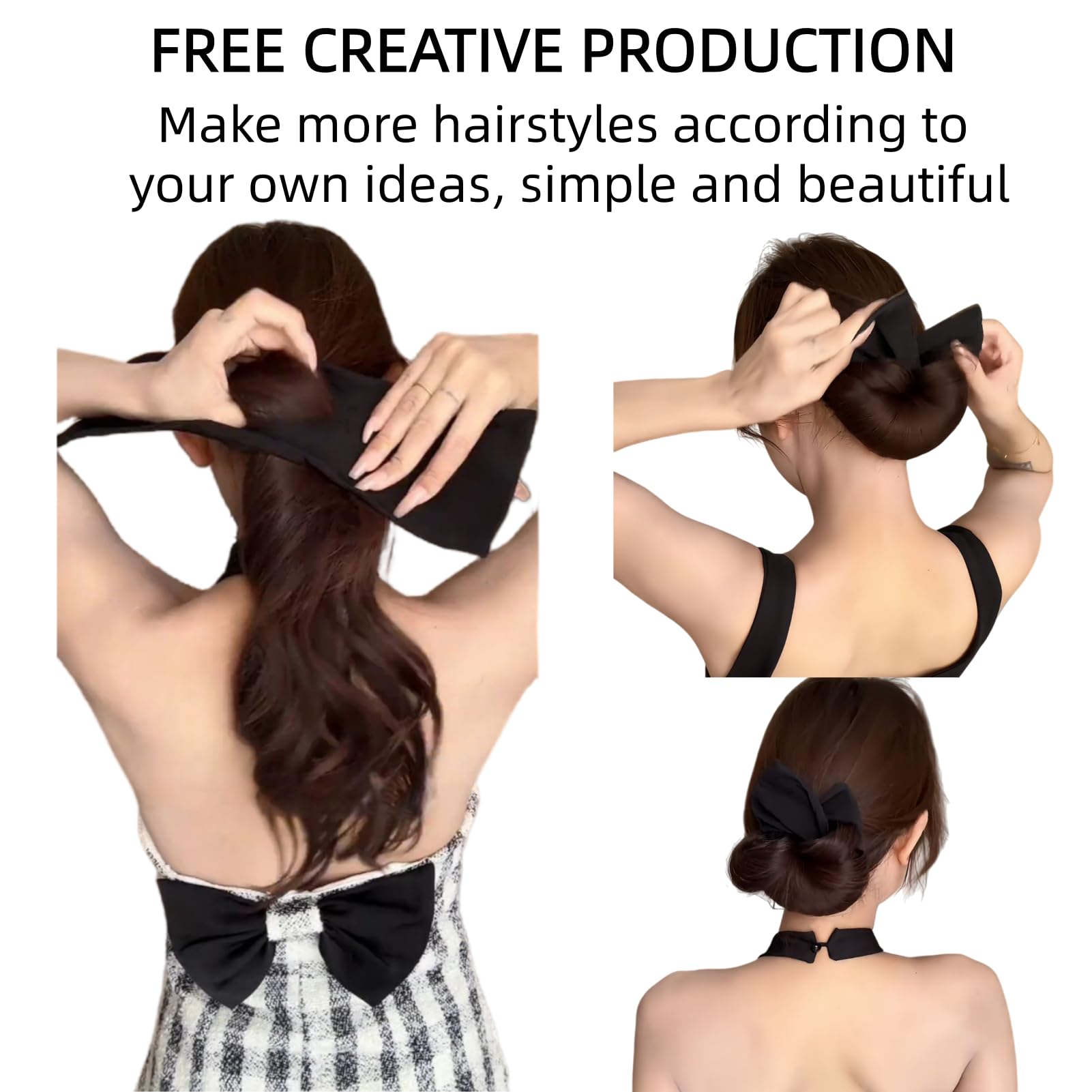 Nuaiute outil chignon montre un chignon ballerine pour une tenue chic.