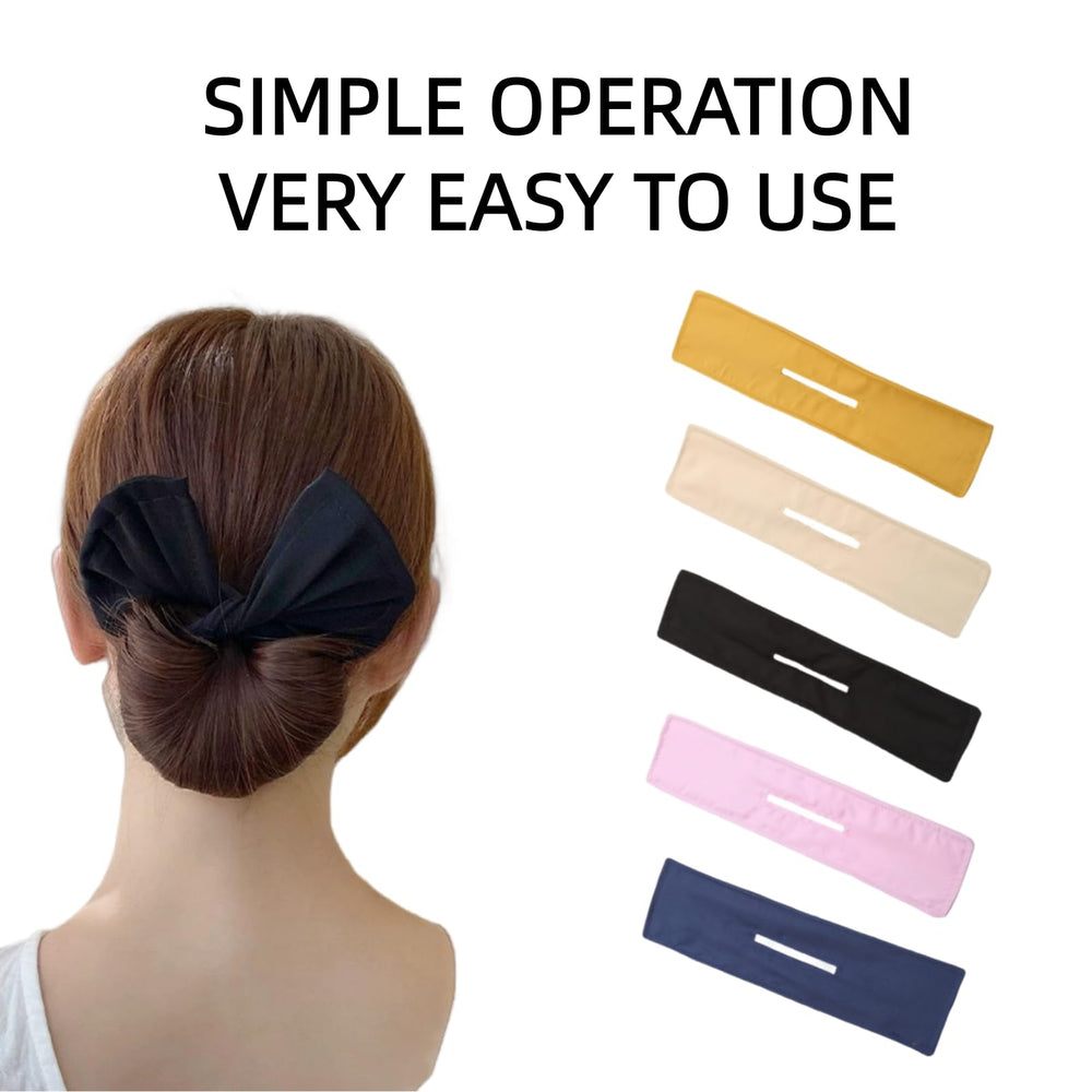 Nuaiute outil chignon démontrant une coiffure rapide et facile à réaliser.