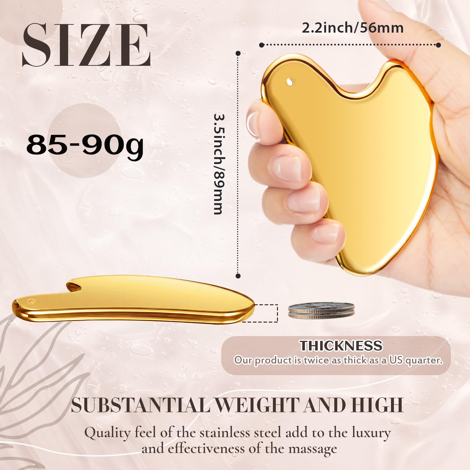 Nuanchu Gua Sha ligne mandibulaire en or, sculptant subtilement le contour.