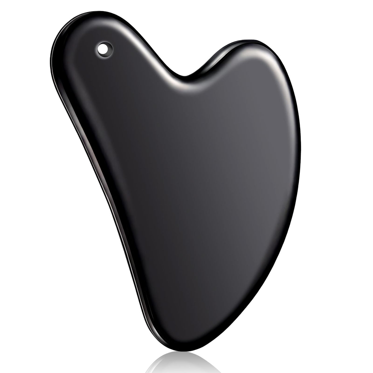 Nuanchu Gua Sha visage en acier inoxydable noir, glisse fluide et teint lumineux