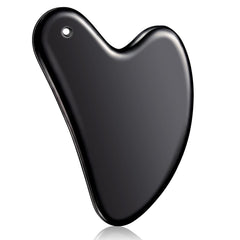 Nuanchu Gua Sha visage en acier inoxydable noir, glisse fluide et teint lumineux