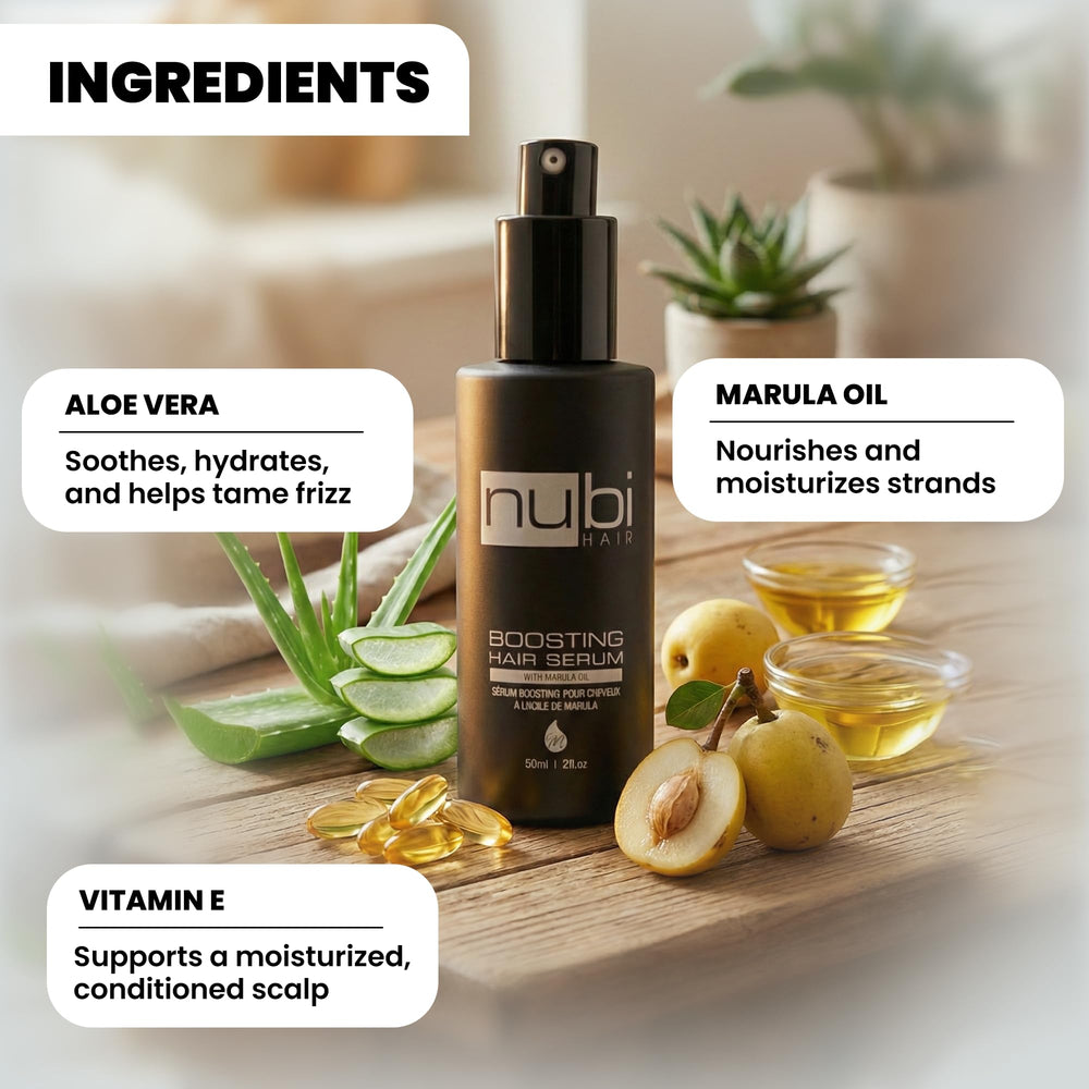 Sérum Nubi Hair – pompe, dosage précis pour lisser sans effort.