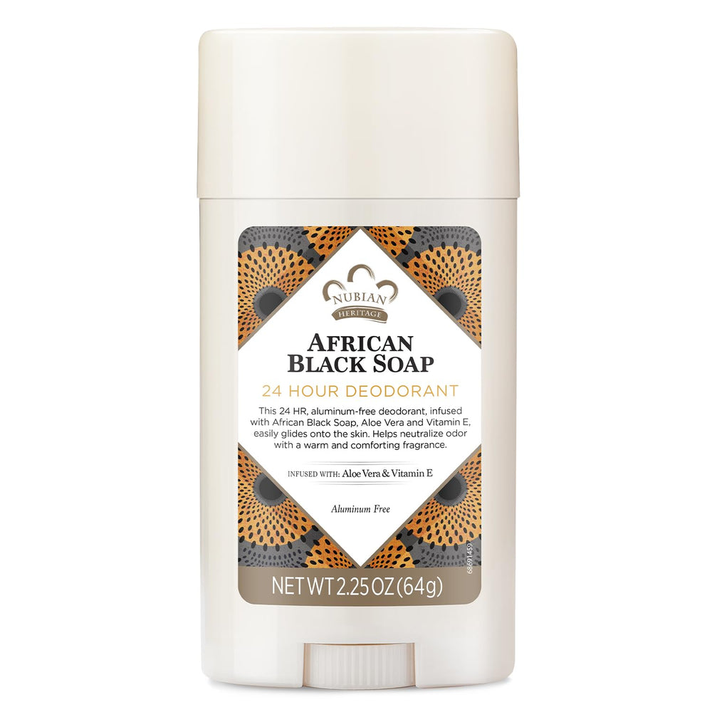 Nubian Heritage Déodorant 24h stick – protection 24h avec savon noir africain.
