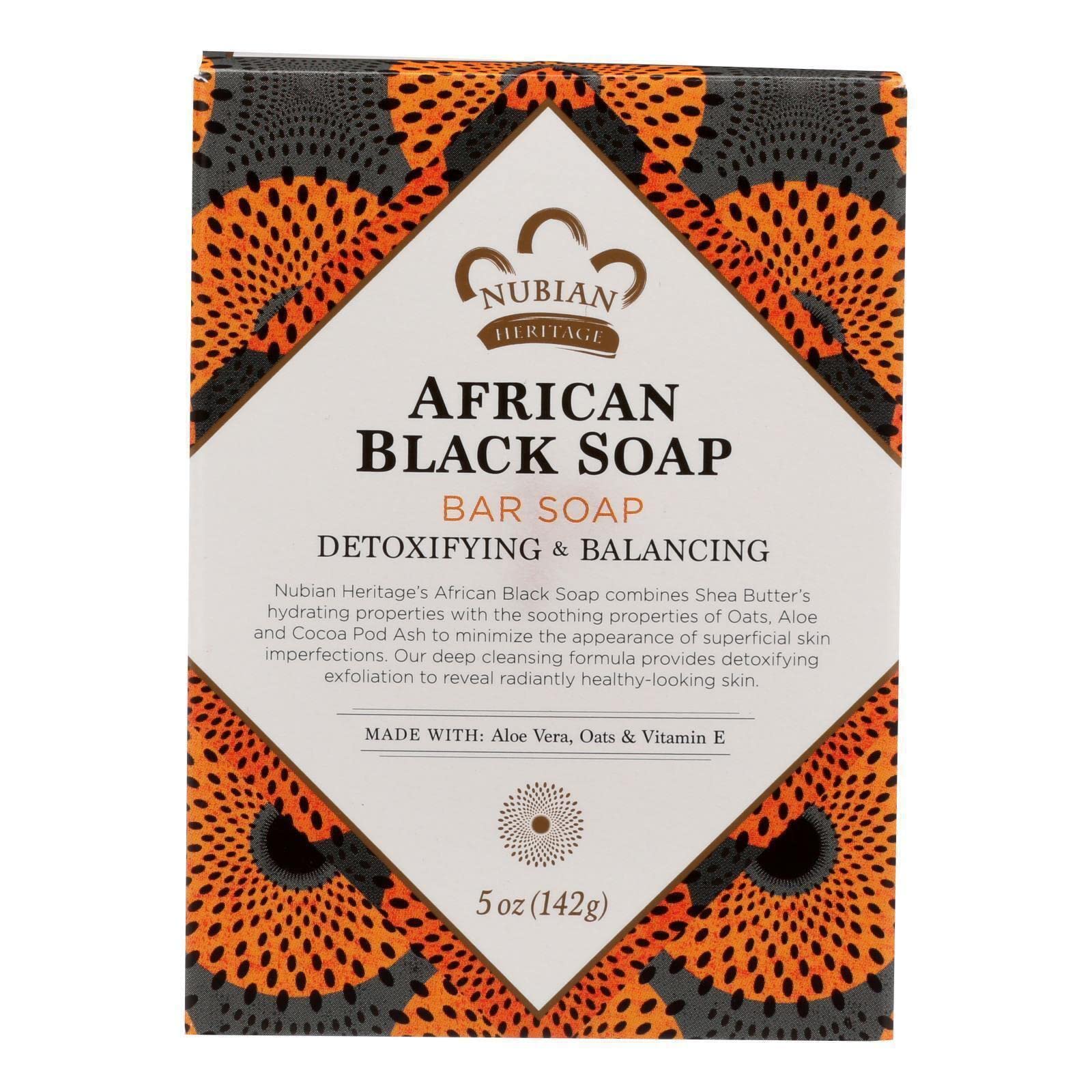 Savon noir africain Nubian Heritage – barre 142 g, texture riche et exfoliante