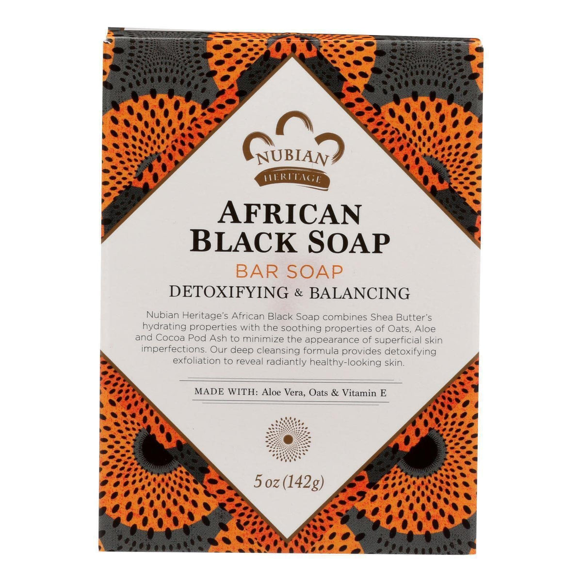 Savon noir africain Nubian Heritage – barre 142 g, texture riche et exfoliante