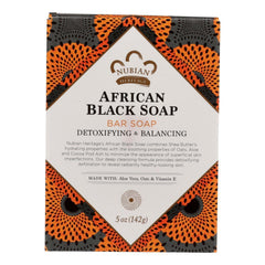 Savon noir africain Nubian Heritage – barre 142 g, texture riche et exfoliante