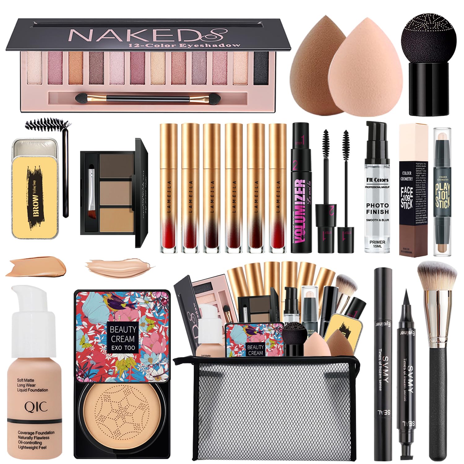 NUIBO palette yeux 12 couleurs pour créer des looks complets et durables.