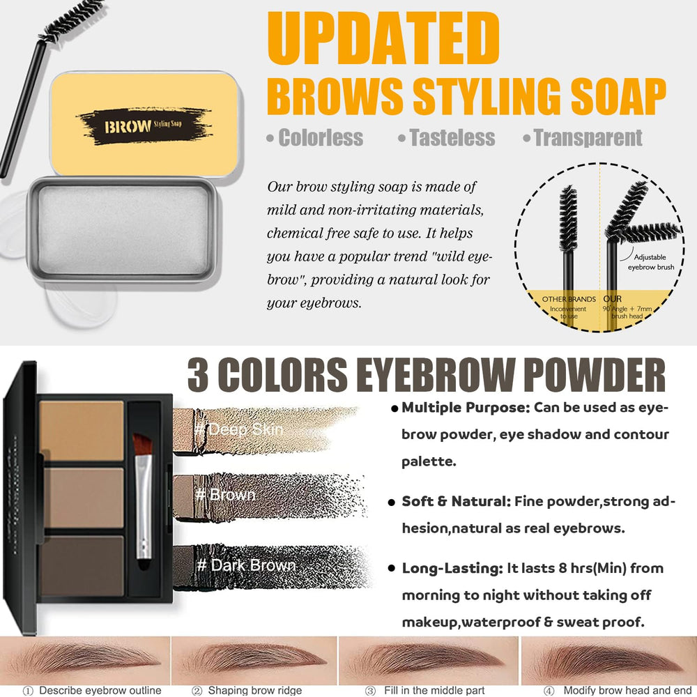 NUIBO poudre sourcils 3 teintes pour un regard naturel et structuré.