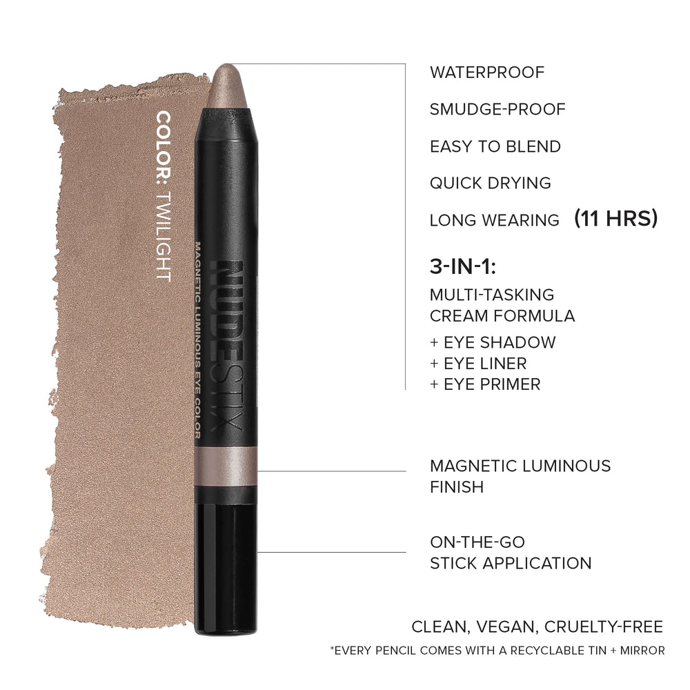 Nudestix Magnetic Luminous Eye Color Crépuscule : illuminateur crème pour paupières lumineuses.