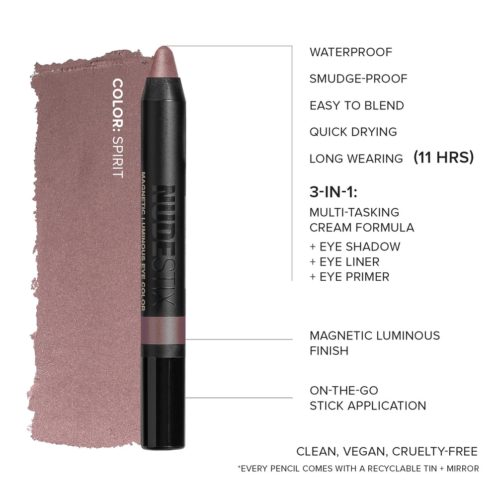 Nudestix Magnetic Luminous Eye Color Spirit - crayon eyeliner précis sans effort.